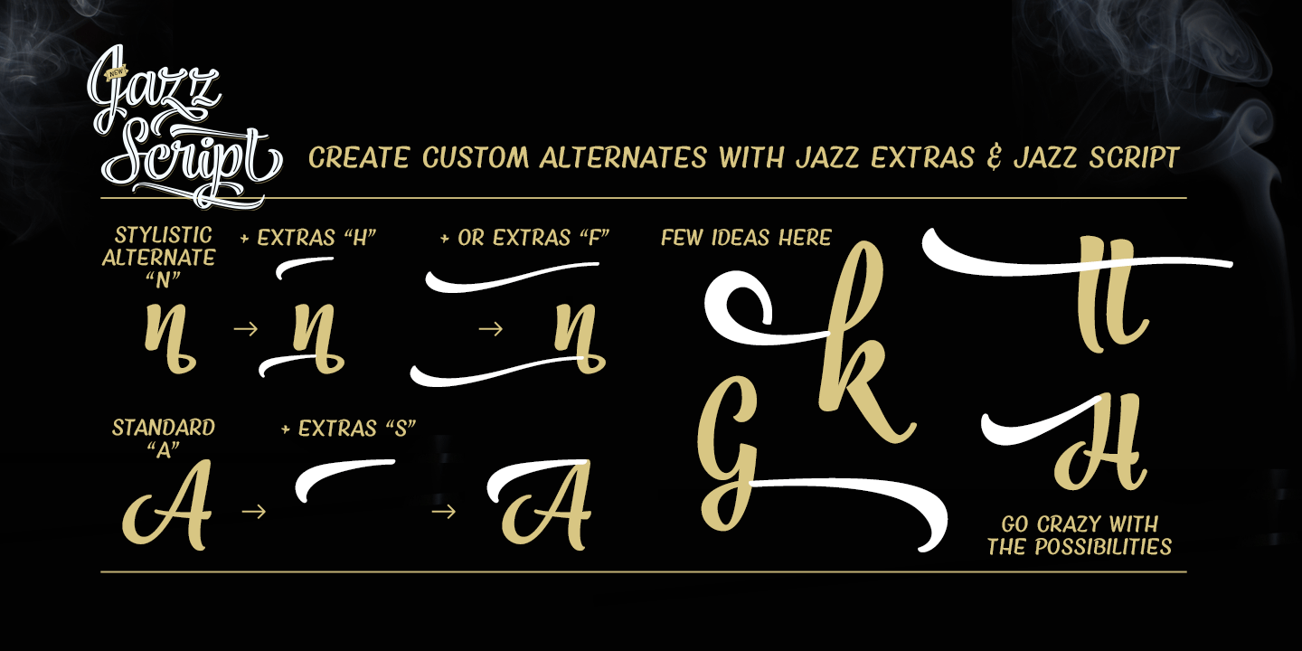 Przykład czcionki Jazz Script 4 Extras